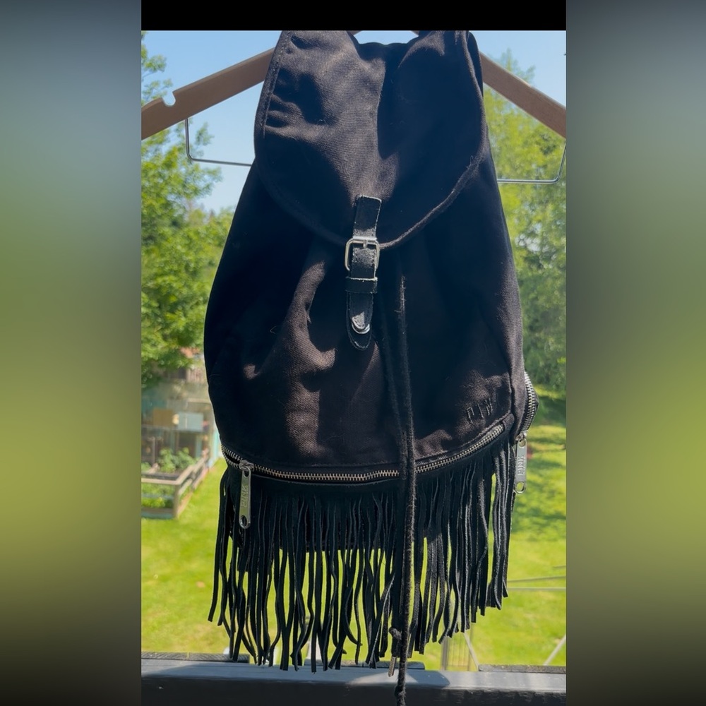PINK Victoria's Secret Black Fringe Backpack
